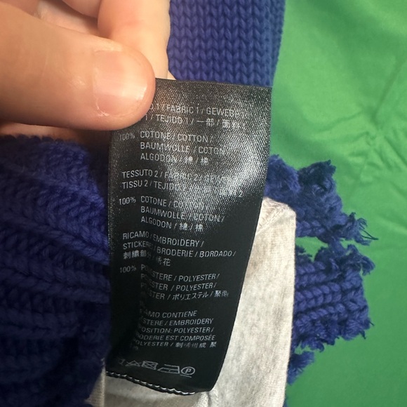 BALENCIAGA destroyed knit layered hybrid campaign hoodie blue NWT - Picture 15 of 16